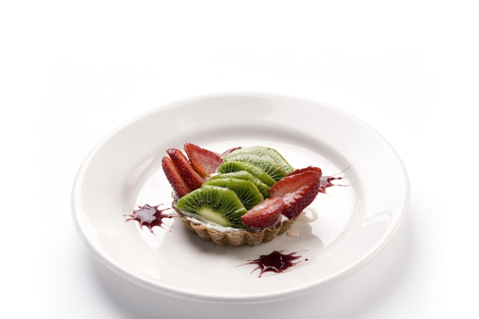 Signature plated dish in studio light